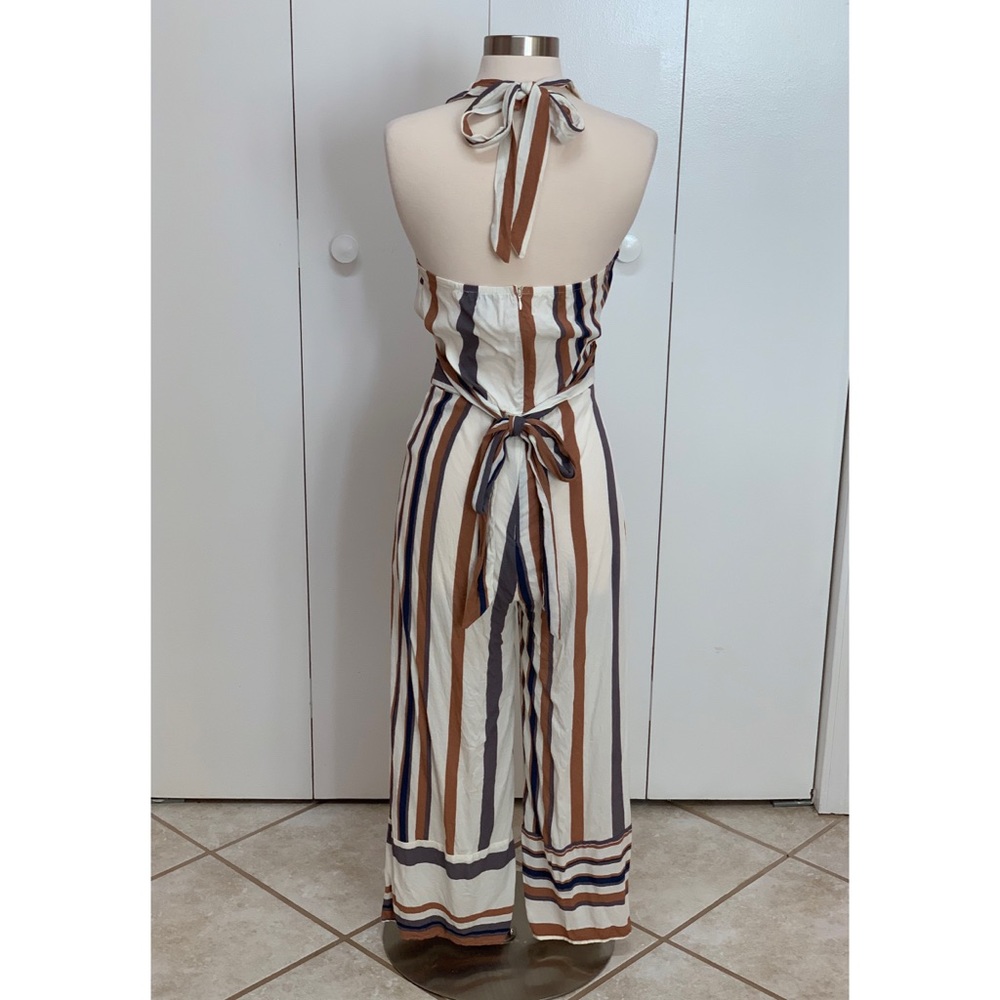 Dress Forum Stripe Halter Pant Jumpsuit - Picture 2 of 6